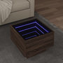 Voir la diapositive 1 : VIDAXL Table d'appoint et LED chene marron 40x40x30 cm bois ingenierie