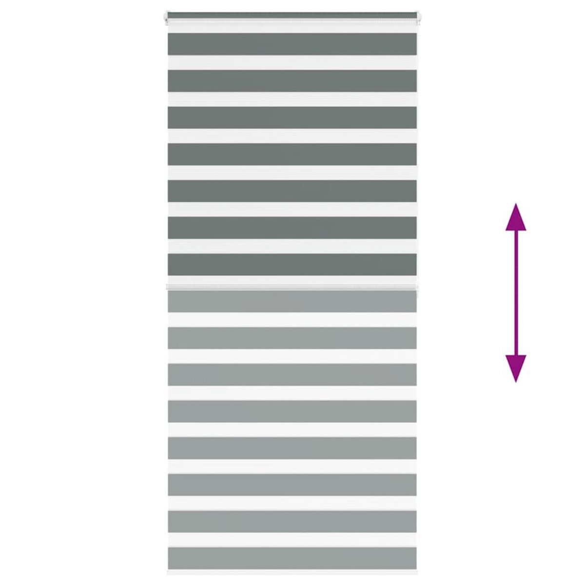 VIDAXL Store zebre gris fonce largeur du tissu 90,9 cm polyester