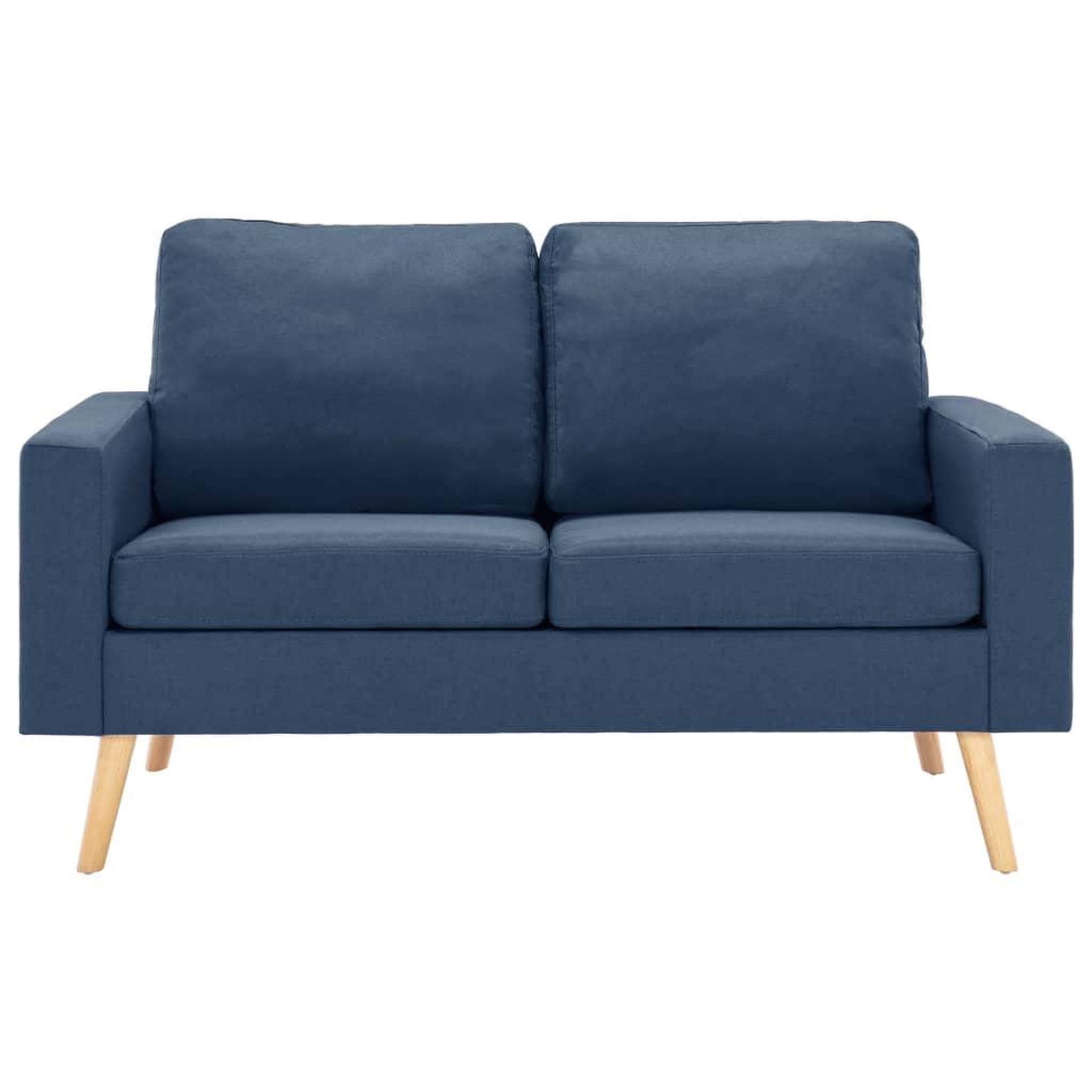 Voir la diapositive 3 : VIDAXL Canape a 2 places Bleu Tissu