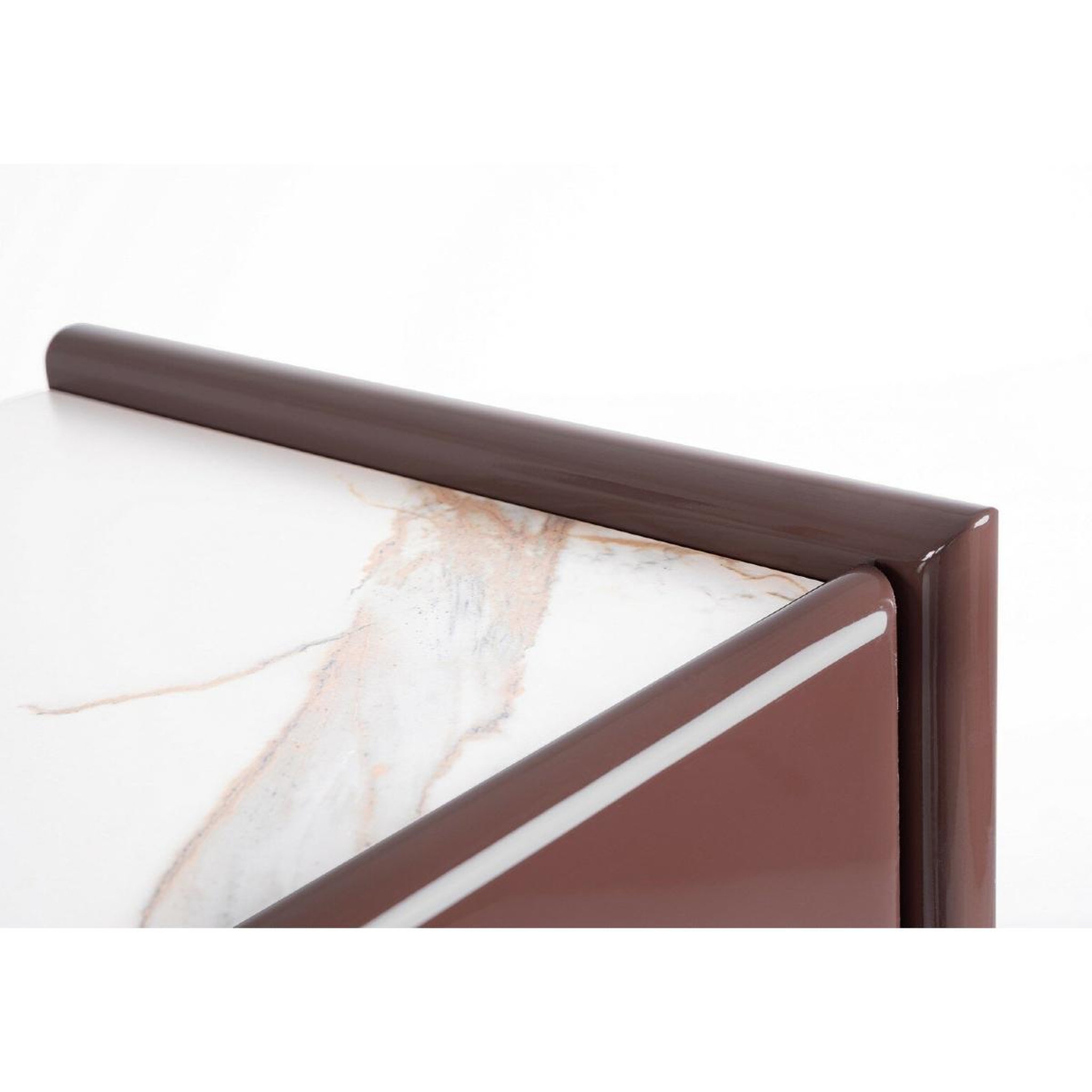Voir la diapositive 4 : JLC KREATION Buffet design 4 portes marron brique laqué 170 cm emeralda