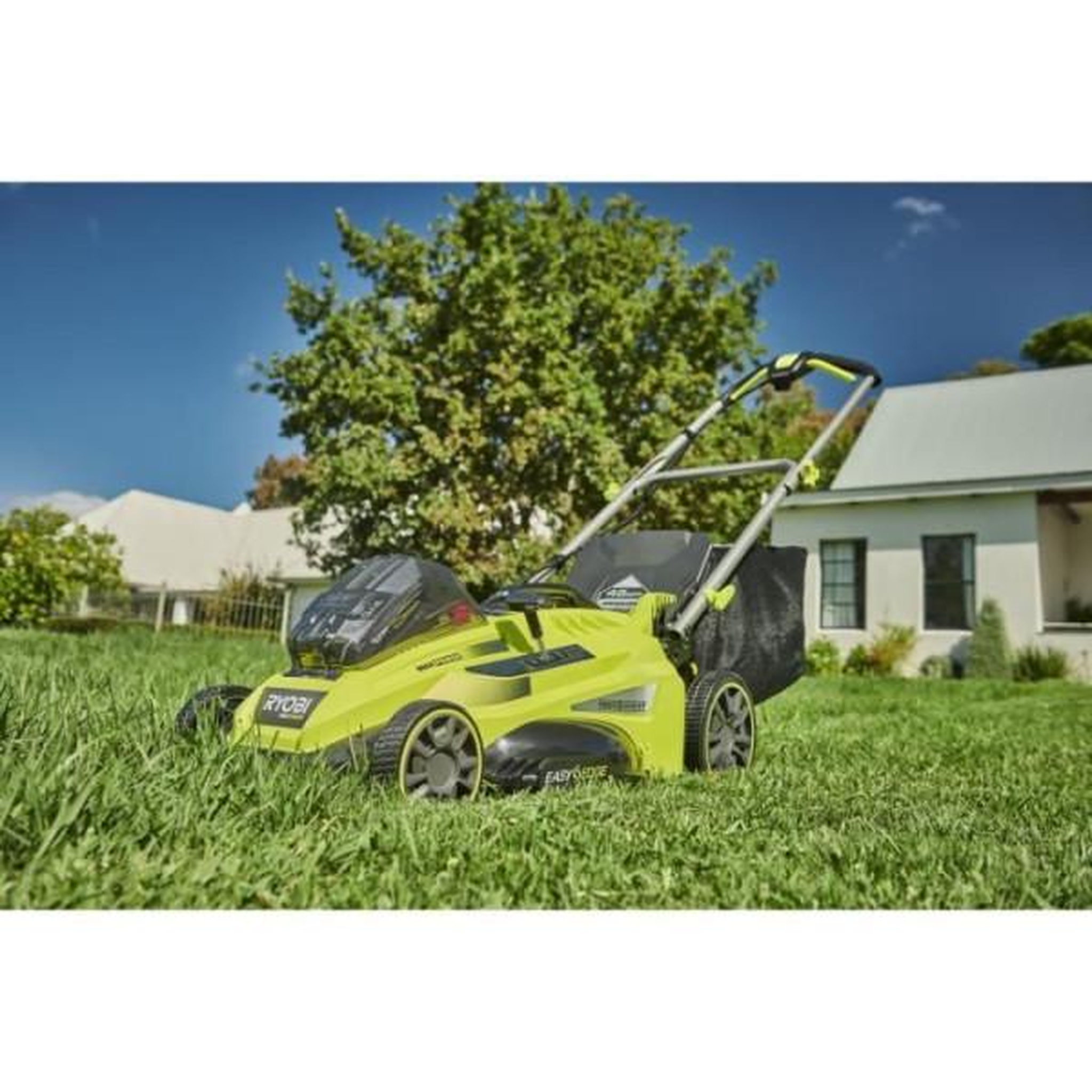 Voir la diapositive 3 : Ryobi Tondeuse a Gazon RYOBI -   36V MAXPOWER Power Assist™ Brushless - Ø coupe 46 cm - ramassage/mulching + batterie 5 Ah & charg. - RLM36X4