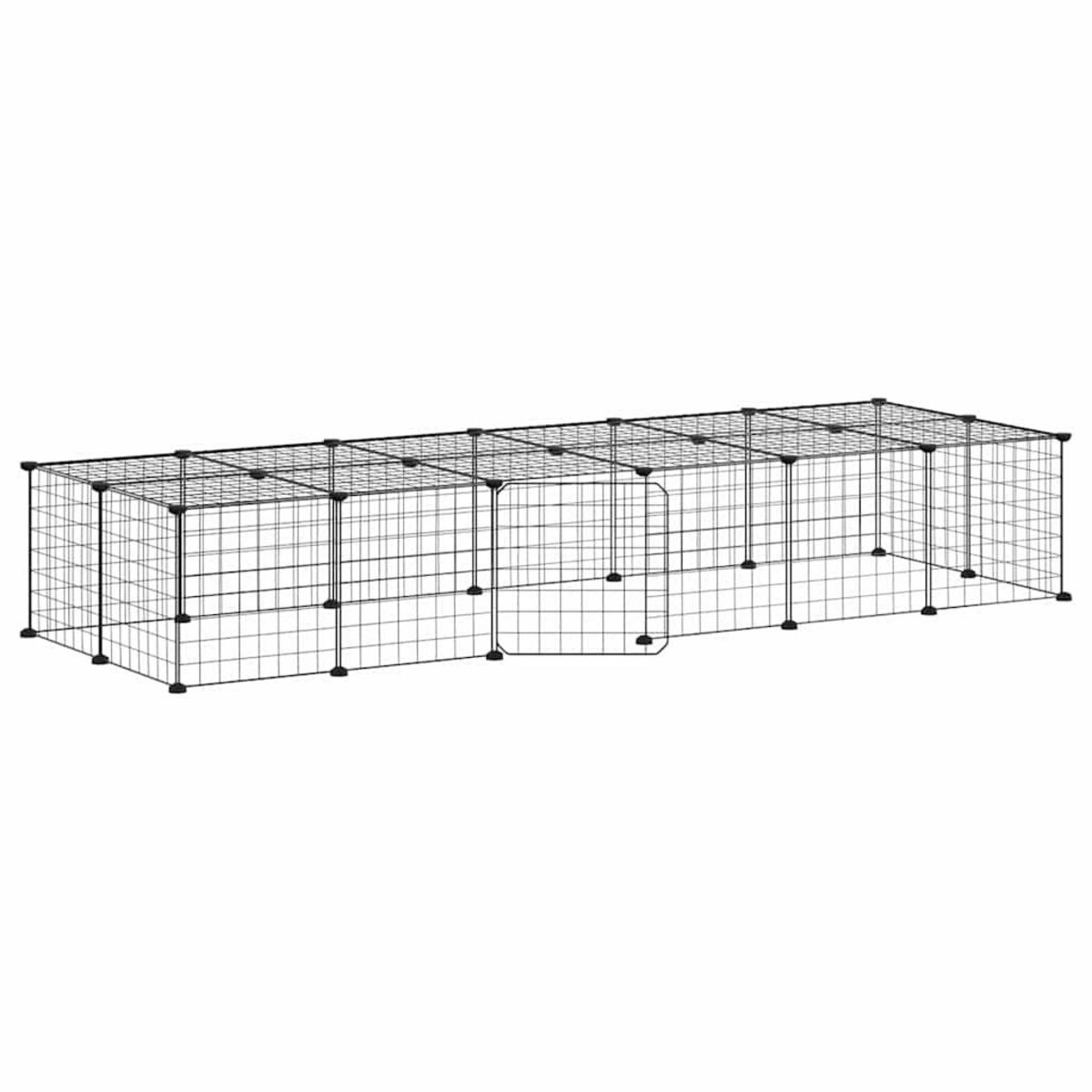 VIDAXL Cage animaux de compagnie a 28 panneaux et porte Noir 35x35 cm