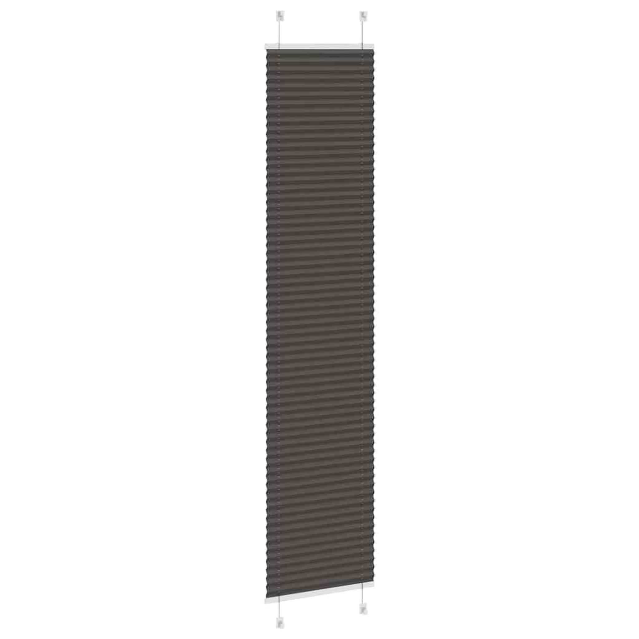 Voir la diapositive 4 : VIDAXL Store plisse noir 45x200 cm largeur du tissu 44,4 cm polyester