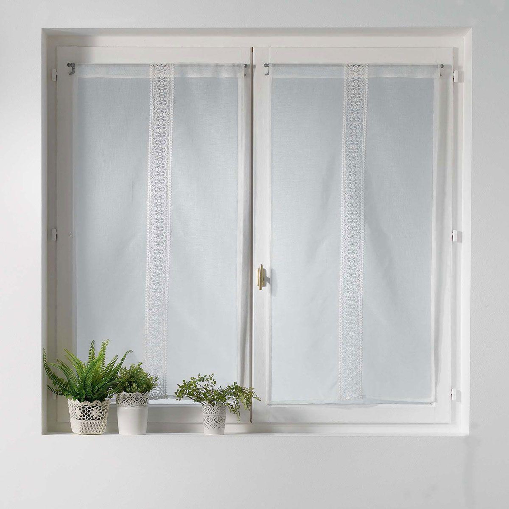 Douceur d'Intérieur Paire de voilages  crochettina  60x90cm blanc