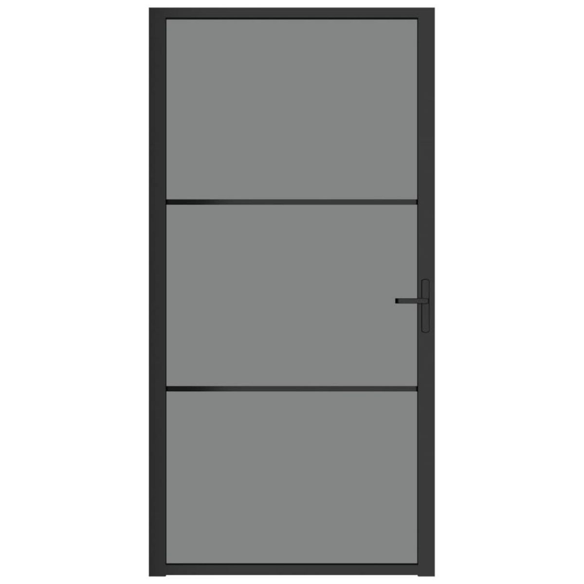 VIDAXL Porte interieure 102,5x201,5 cm Noir Verre ESG et aluminium