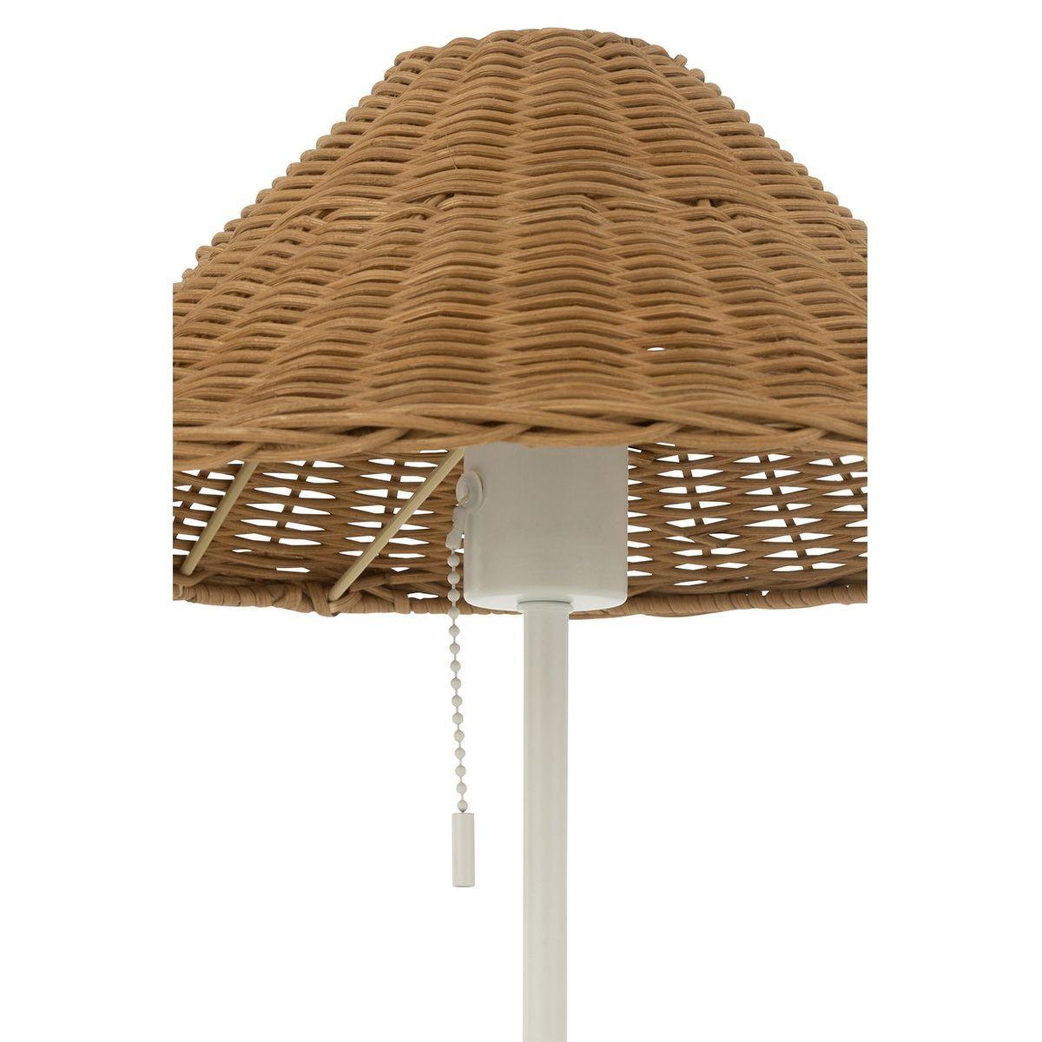 Voir la diapositive 4 : J-LINE Lampe à poser en rotin  preston  50cm naturel & blanc