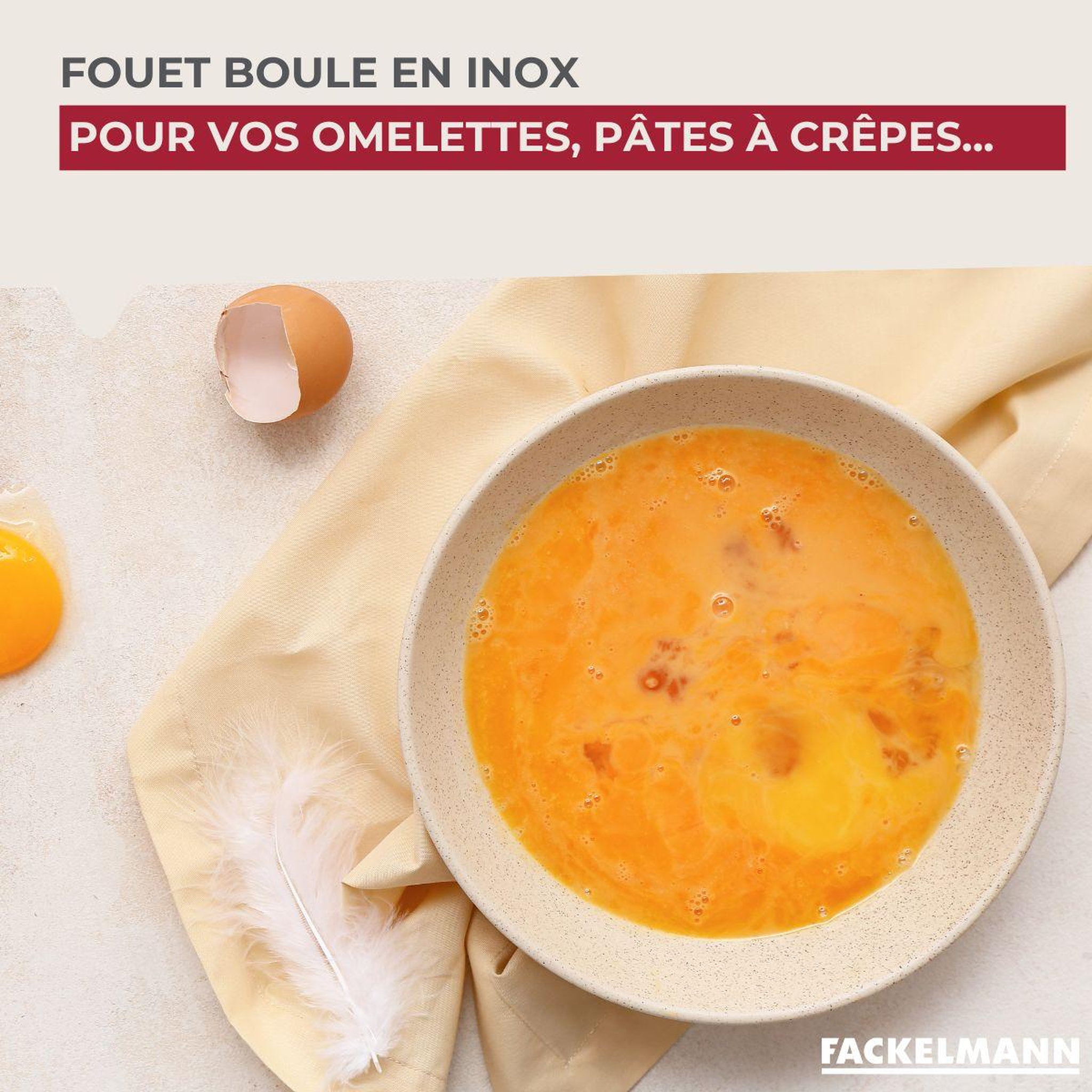 Voir la diapositive 6 : Fackelmann Fouet de cuisine et pâtisserie en inox avec bille 26,5 cm fackelmann ovale limited edition