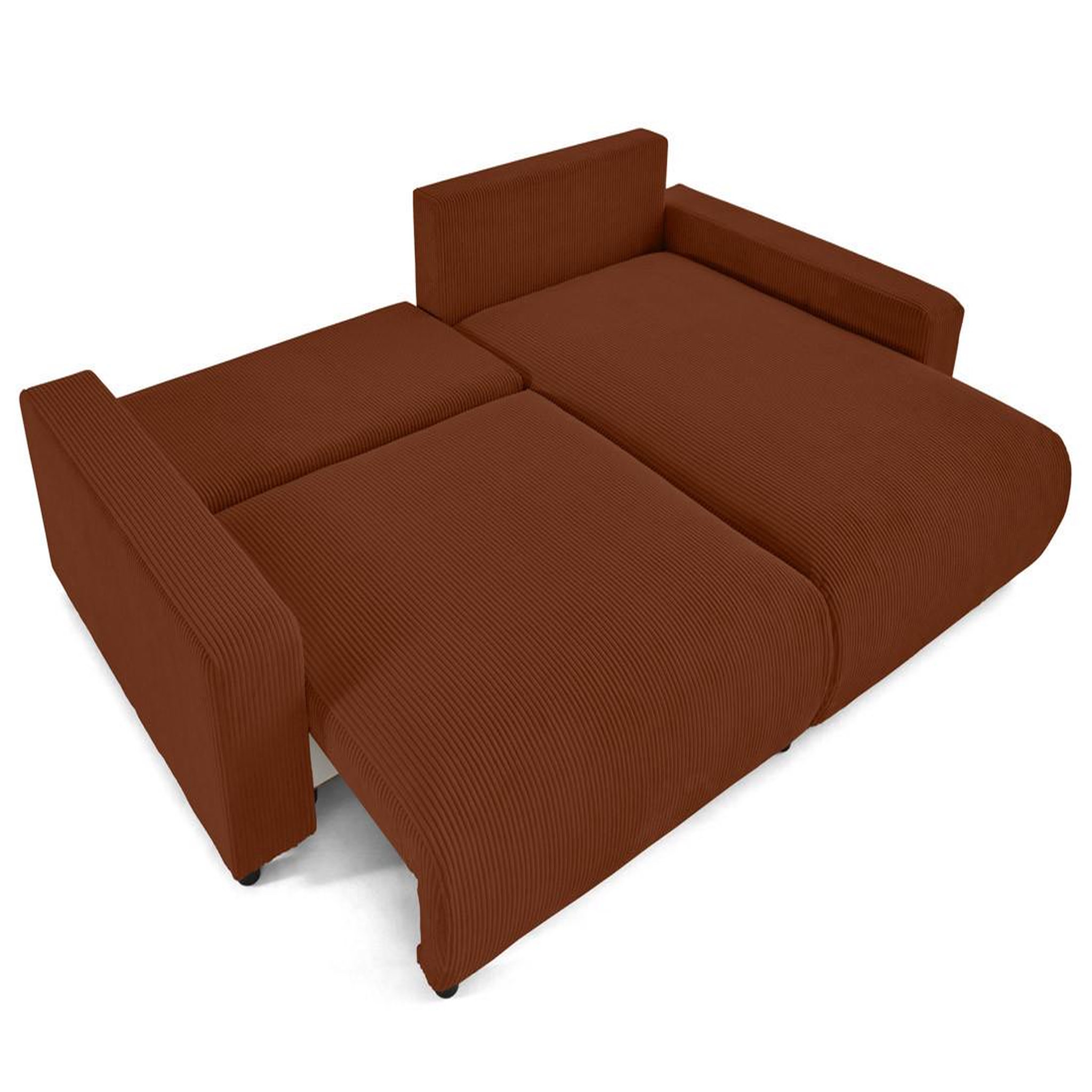 Voir la diapositive 4 : LISA DESIGN Pivoine - canapé d'angle 4 places réversible convertible avec 2 coffres en velours côtelé