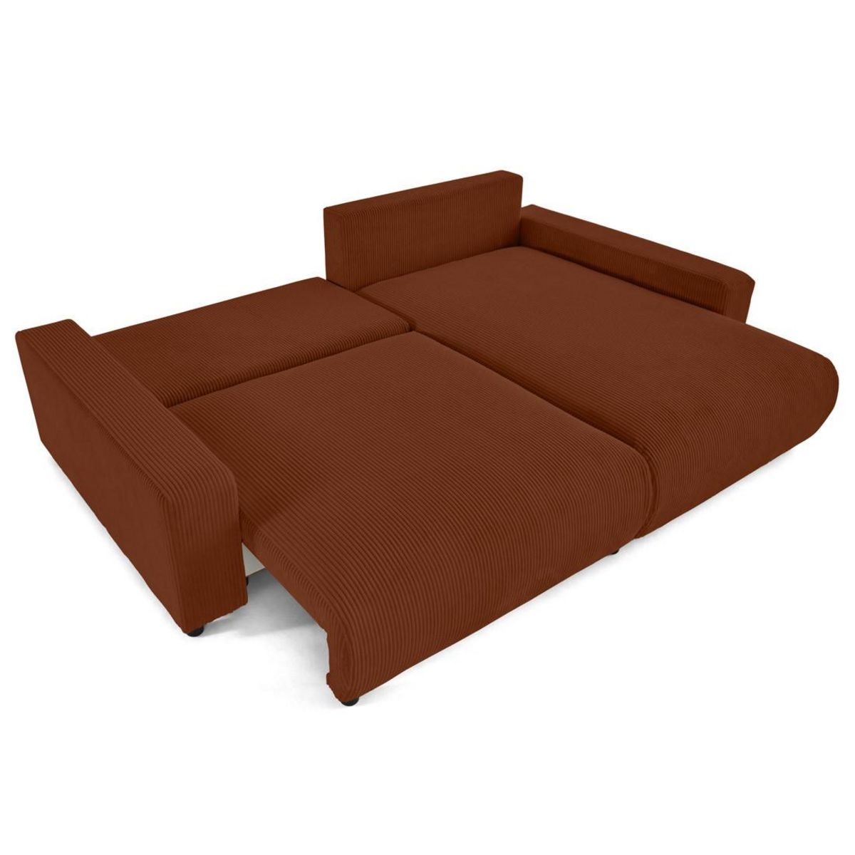 LISA DESIGN Pivoine - canapé d'angle 4 places réversible convertible avec 2 coffres en velours côtelé