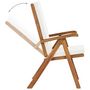 Voir la diapositive 4 : VIDAXL Chaises inclinables lot de 2 avec coussins Teck solide Creme