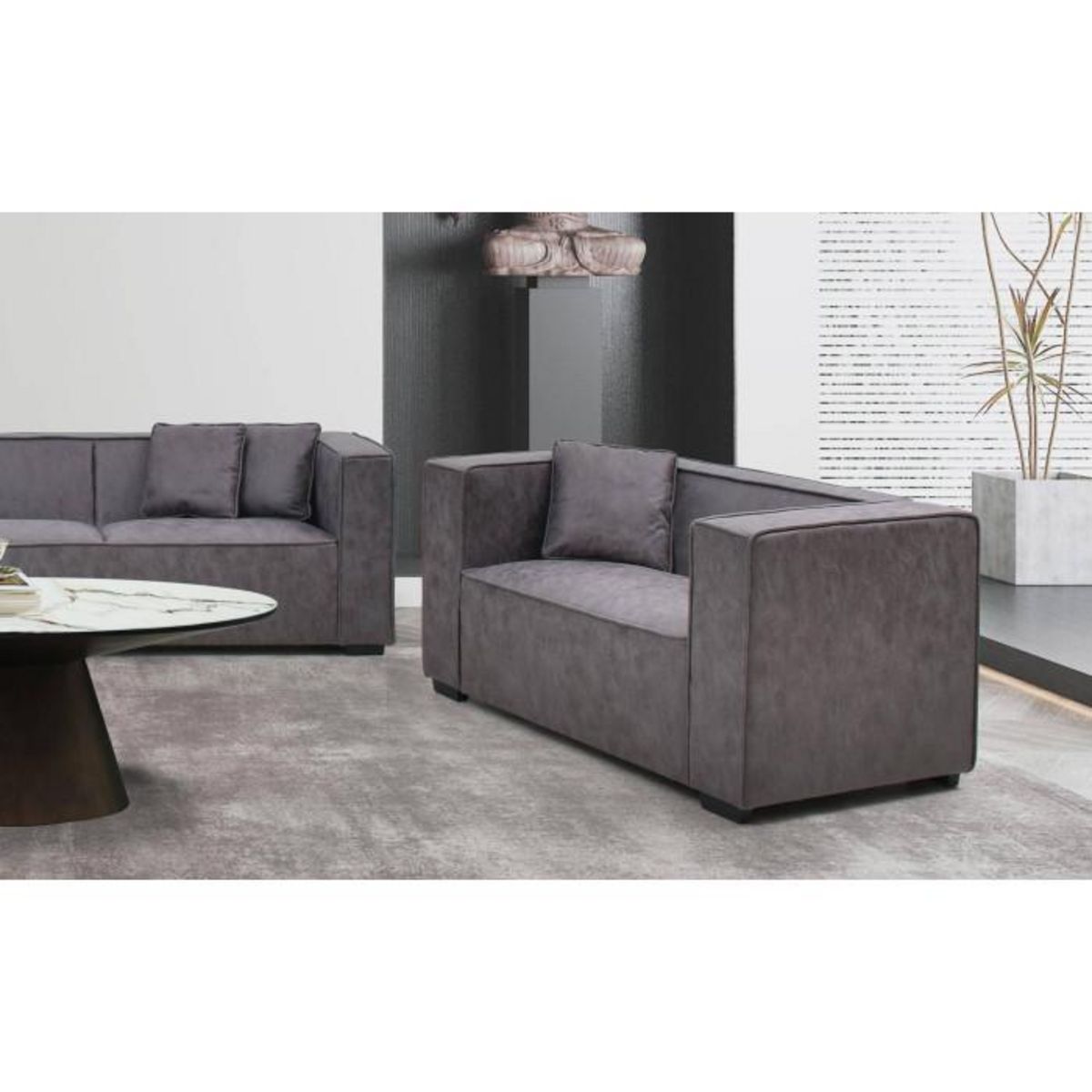 Paris Prix Fauteuil Large en Tissu  Brock  146cm Gris