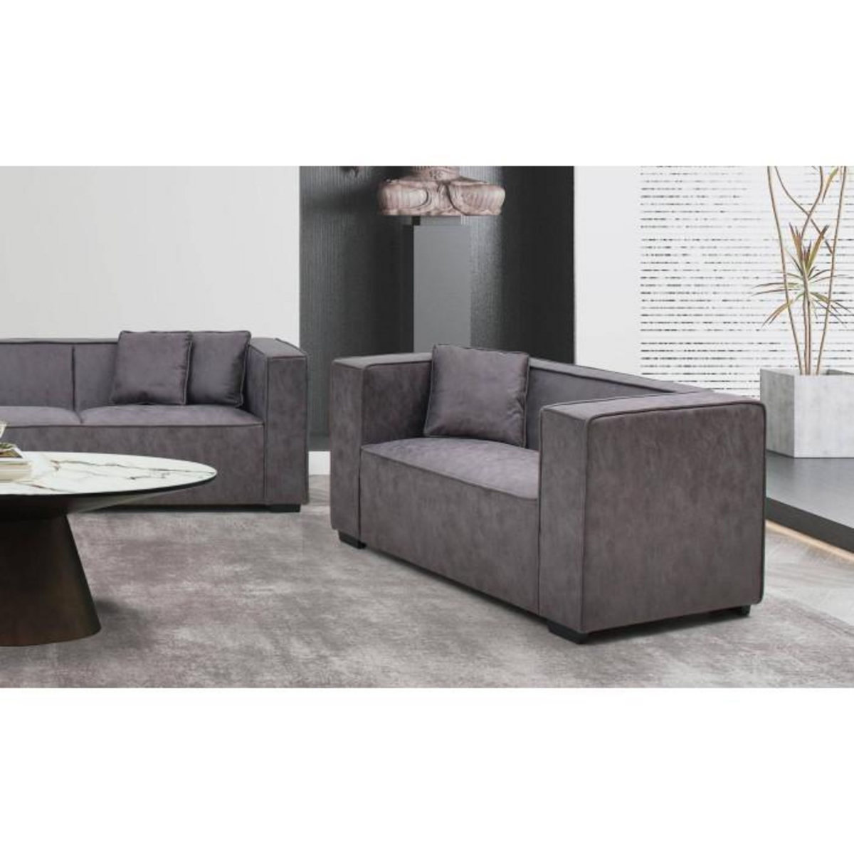 Paris Prix Fauteuil Large en Tissu  Brock  146cm Gris