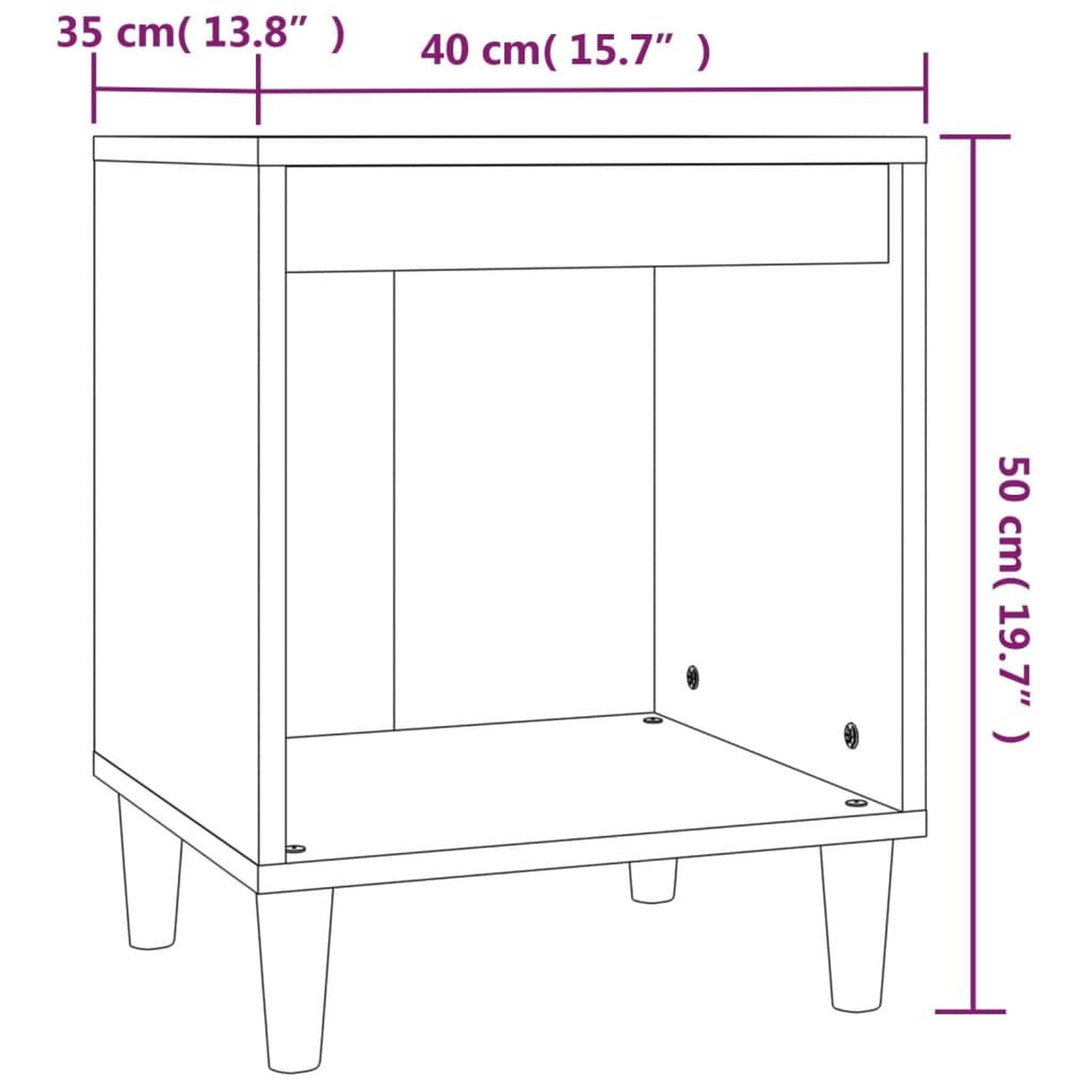 Voir la diapositive 6 : VIDAXL Table de chevet Noir 40x35x50 cm Bois d'ingenierie