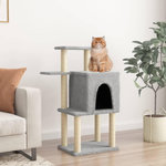 VIDAXL Arbre a chat avec griffoirs en sisal gris clair 97 cm