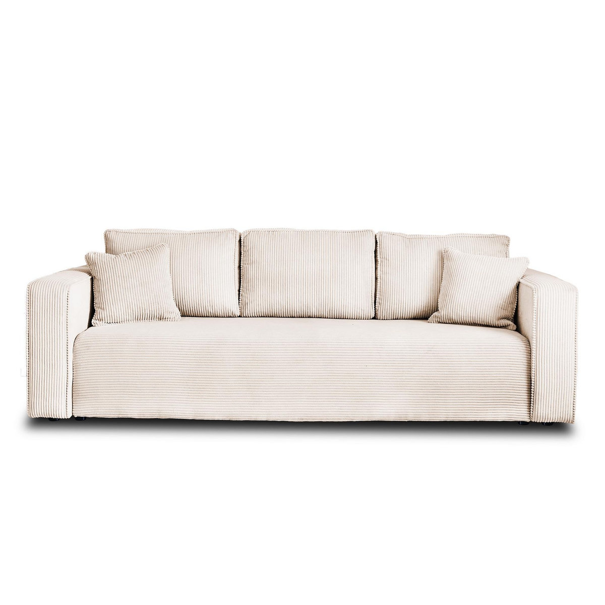 BEST MOBILIER Topaze - canapé 3 places - convertible avec coffre - en velours côtelé