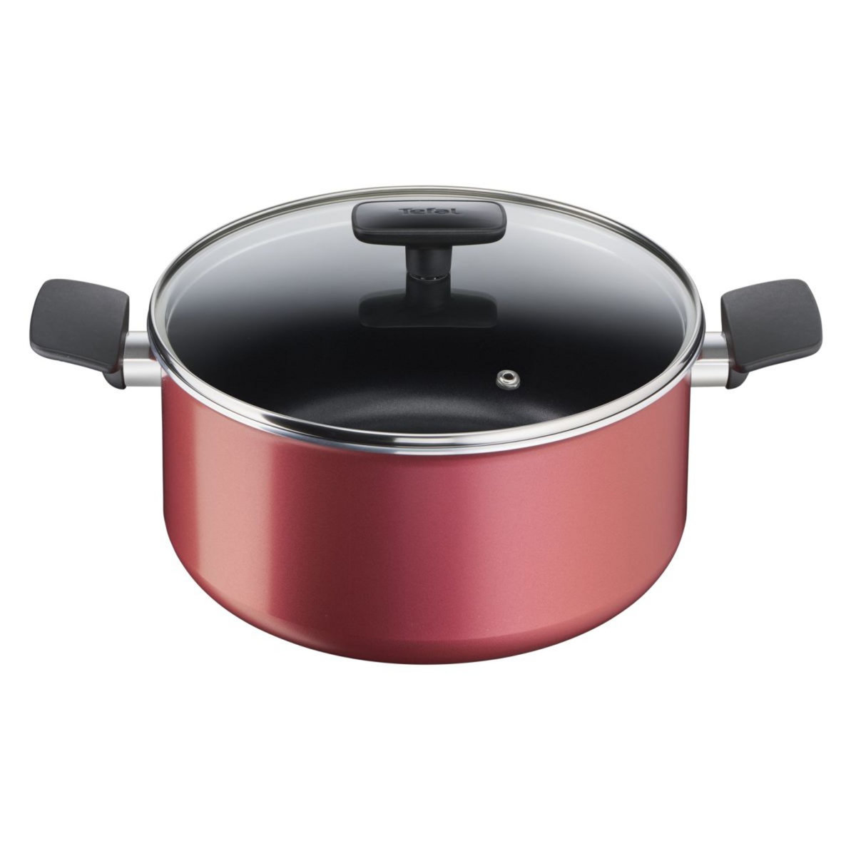 TEFAL Faitout 24 cm avec couvercle rouge INTRO