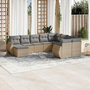Voir la diapositive 1 : VIDAXL Salon de jardin avec coussins 10 pcs beige resine tressee