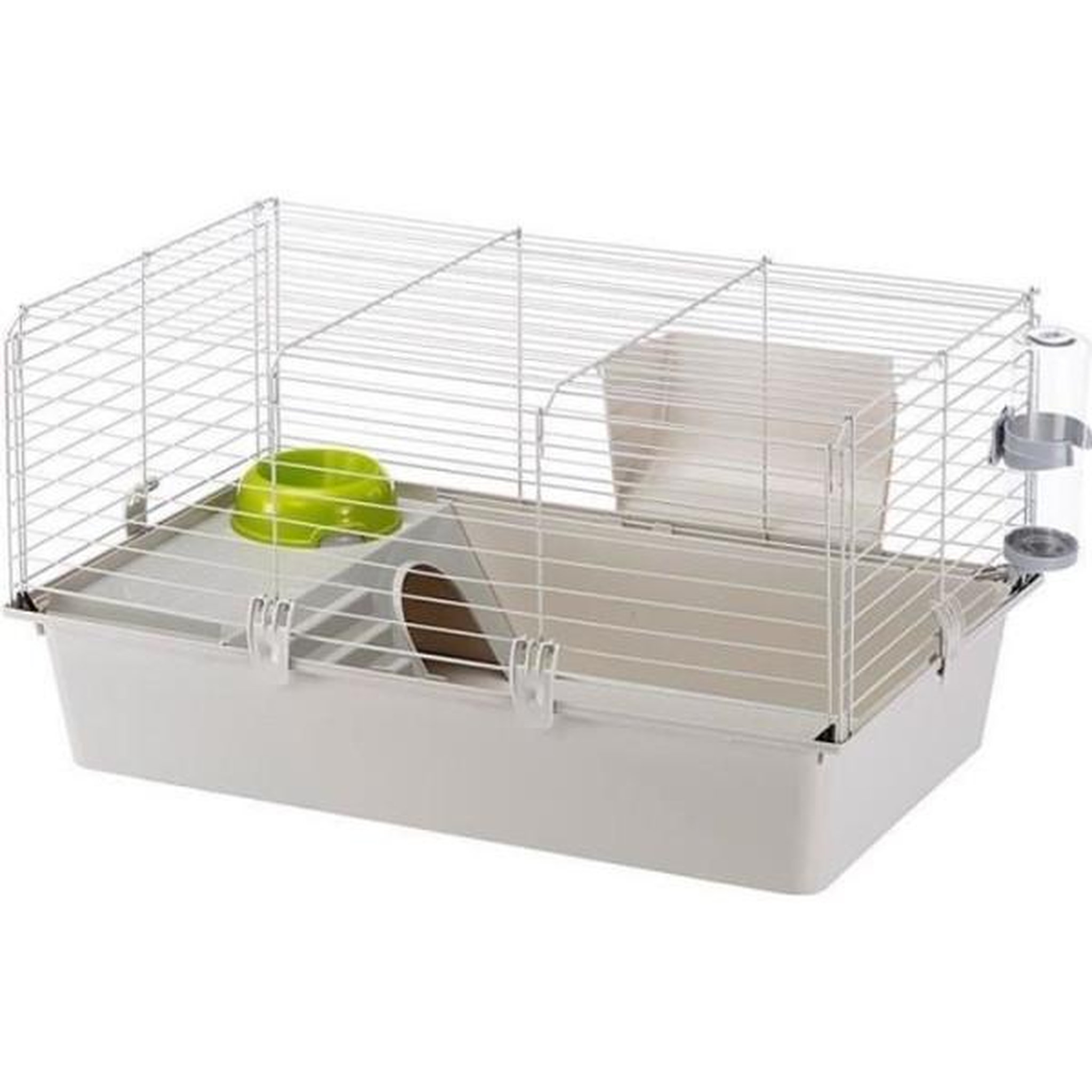Ferplast Cage cochons d'inde 77*48*42 cm- Maisonnette, gamelle, ratelier et abreuvoir - FERPLAST