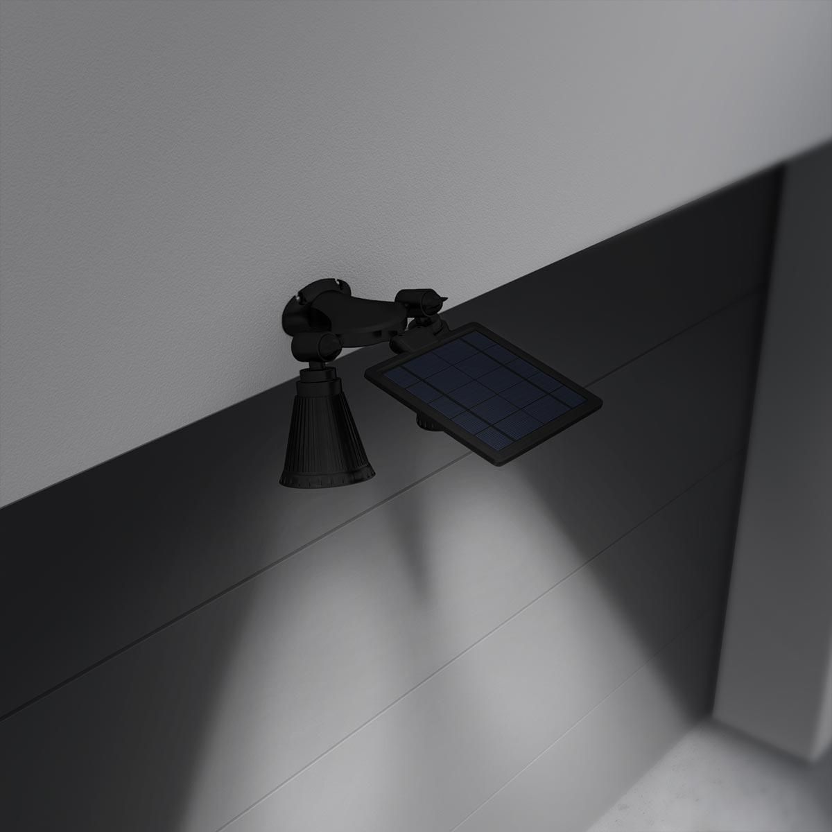 Lumisky Double projecteur solaire avec détecteur DOLBY Noir Plastique 600LM