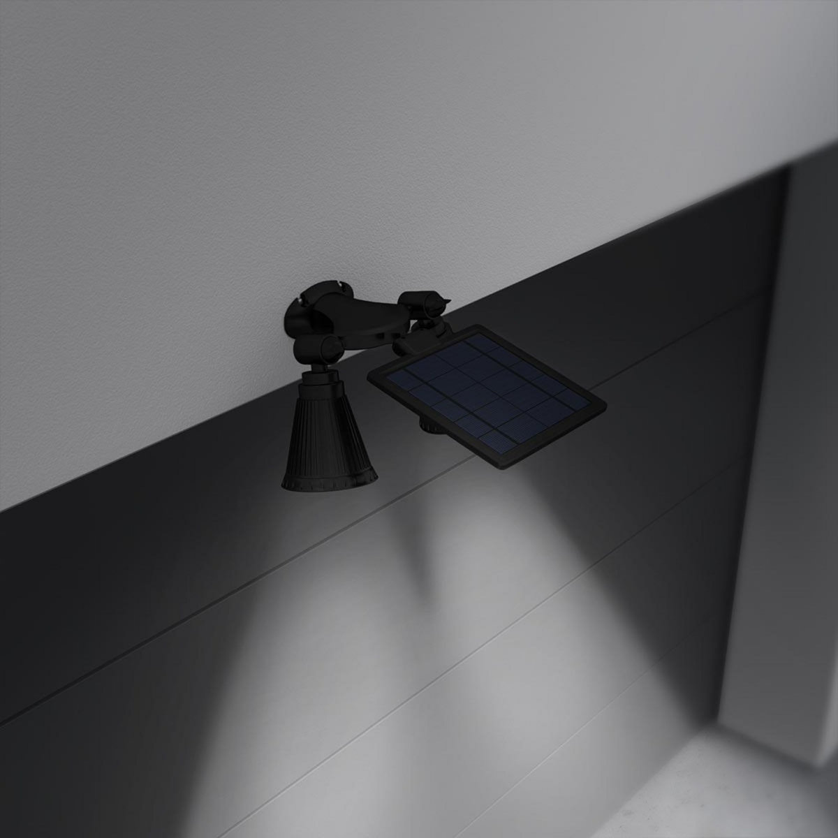 Lumisky Double projecteur solaire avec détecteur DOLBY Noir Plastique 600LM