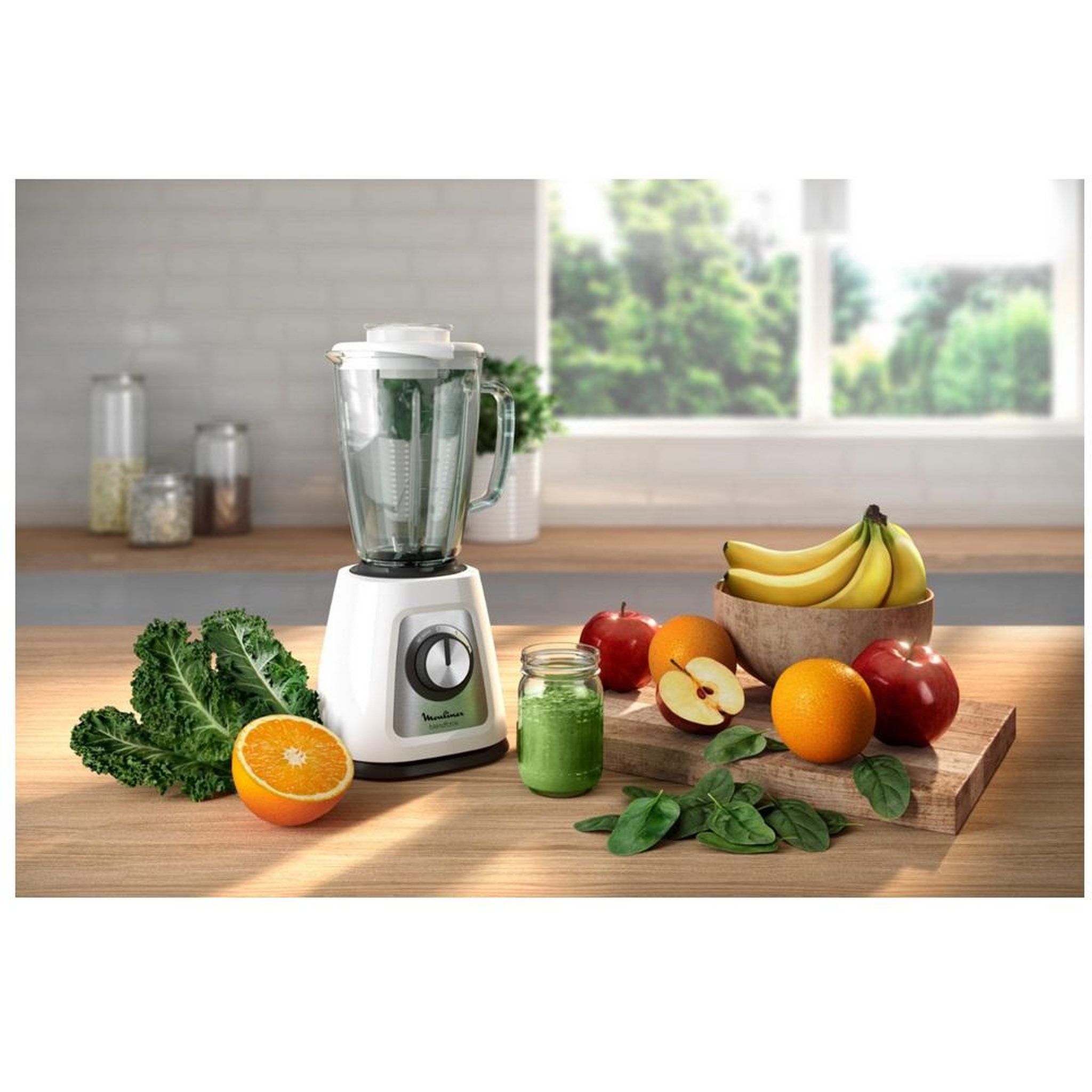 Voir la diapositive 3 : MOULINEX Blender 1.75l 800w blanc - lm430110