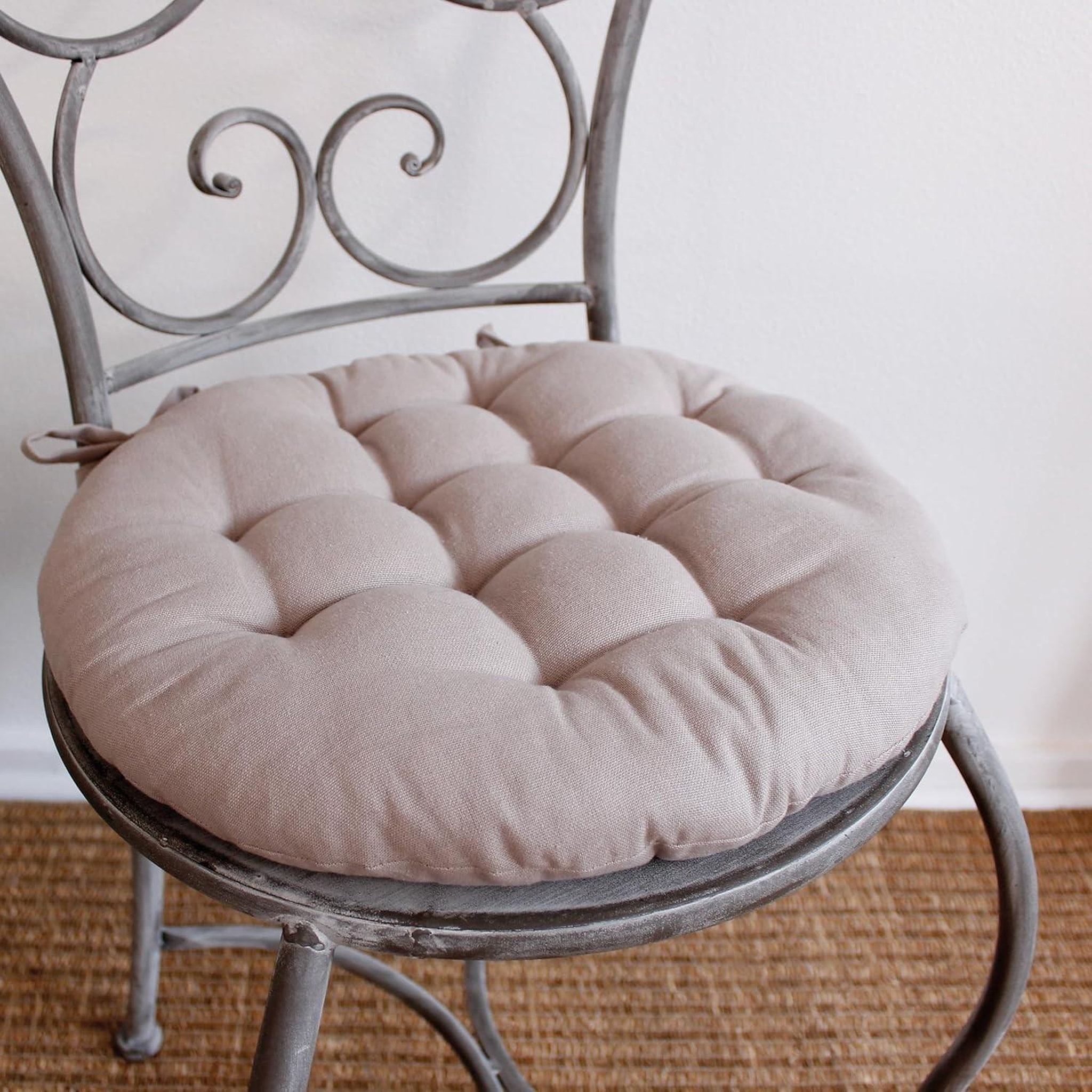 Voir la diapositive 3 : Eden Galette de chaise ronde panama