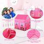 Voir la diapositive 5 : HOMCOM Tente enfant tente de jeu tente chateau de princesse dim. 93L x 69l x 103H cm 2 portes polyester rose