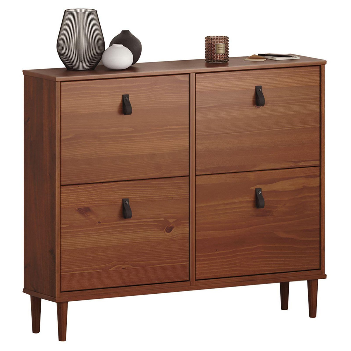 IDIMEX Meuble à chaussures MIKKA avec 4 abattants en pin massif