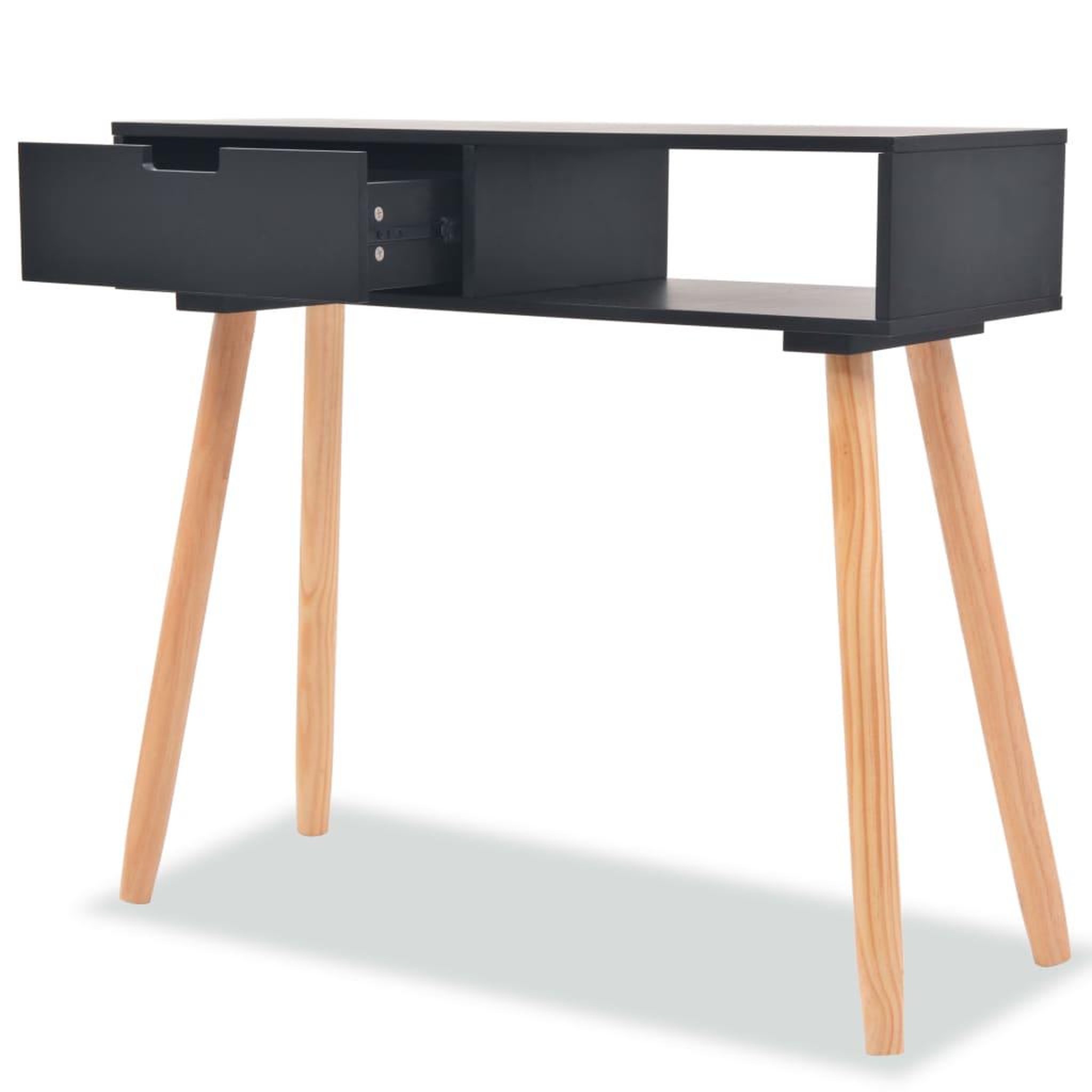Voir la diapositive 2 : VIDAXL Table console Bois de pin massif 80 x 30 x 72 cm Noir