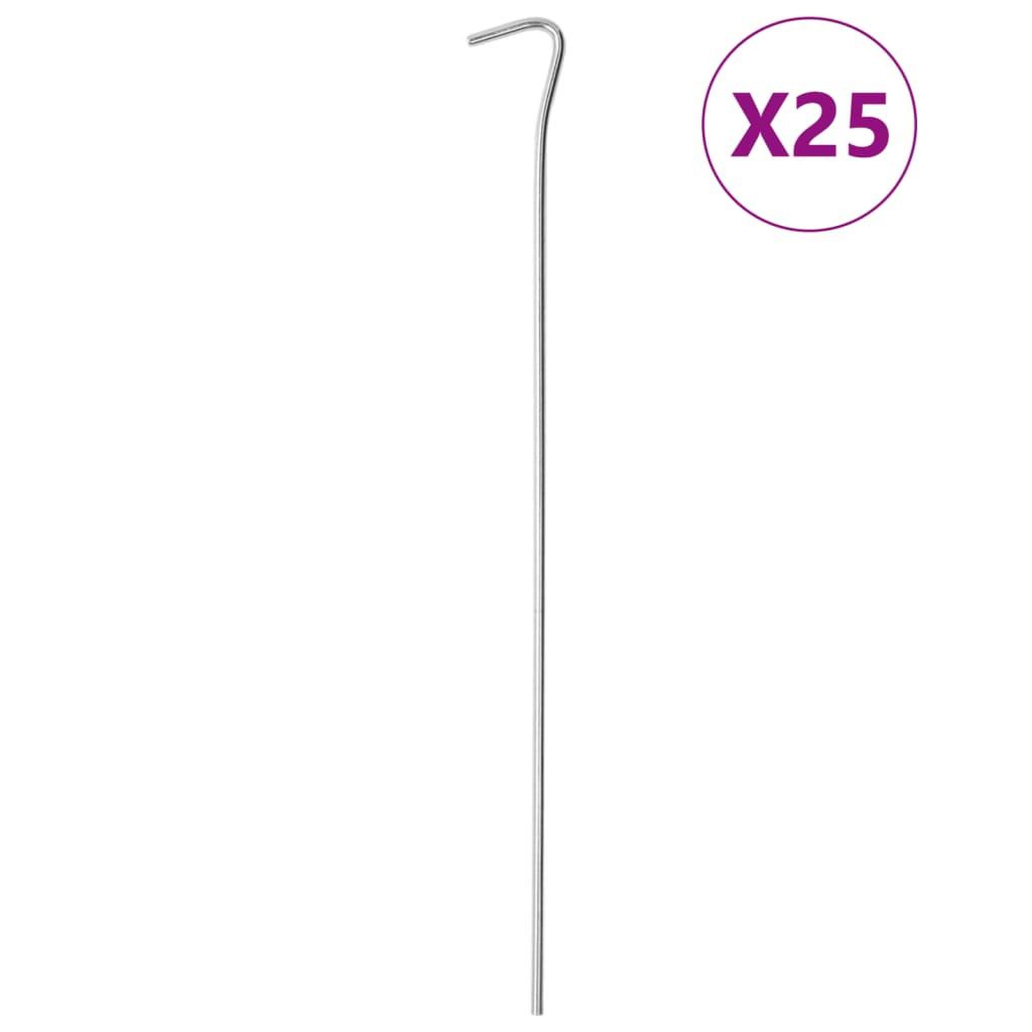 VIDAXL Piquets de tente 25 pcs 30 cm Ø4 mm acier galvanise
