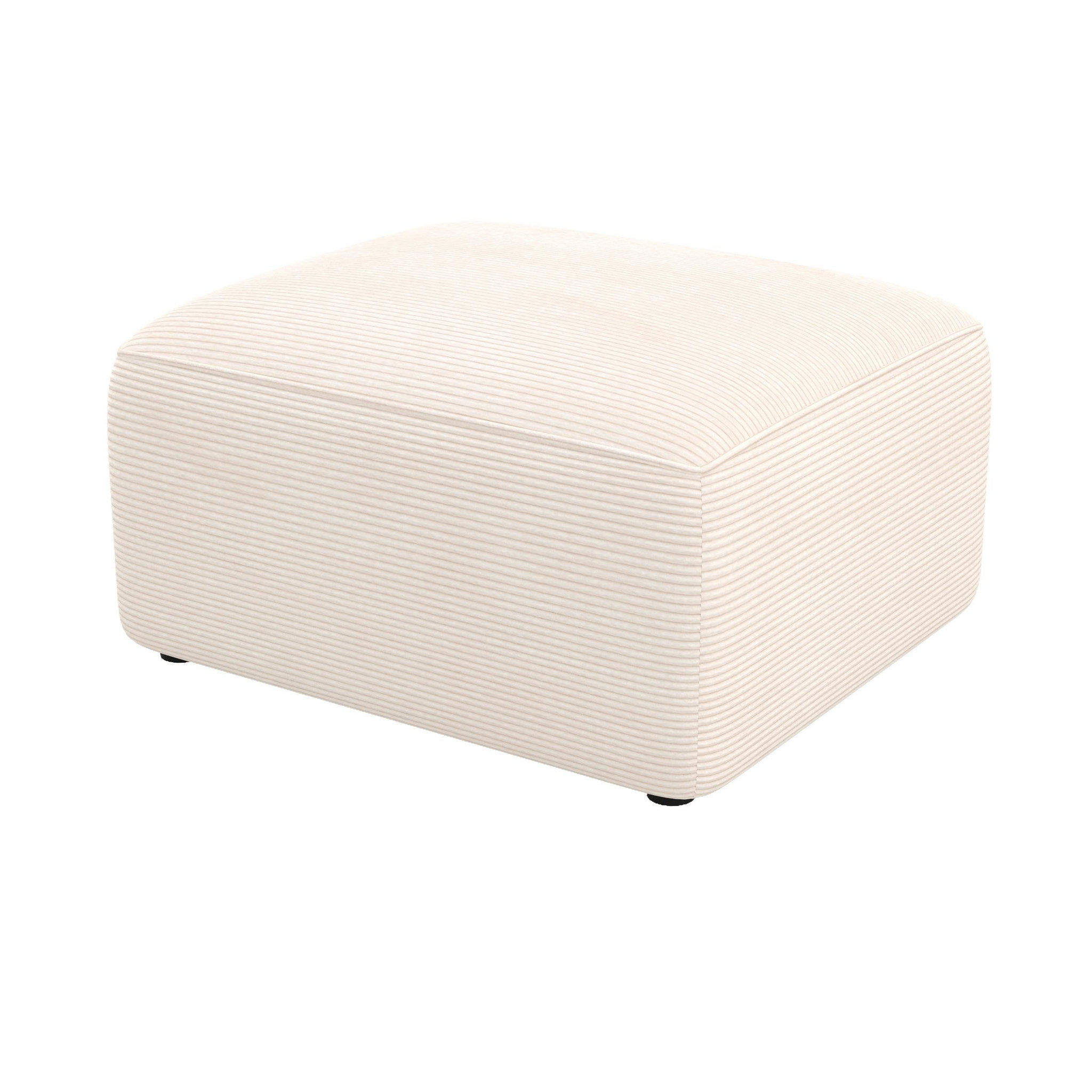 MAISON PAVANE Pouf rectangulaire pour canapé modulable en velours blanc cassé-mina