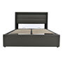 Voir la diapositive 5 : MERAX Lit coffre avec sommier et LED PU