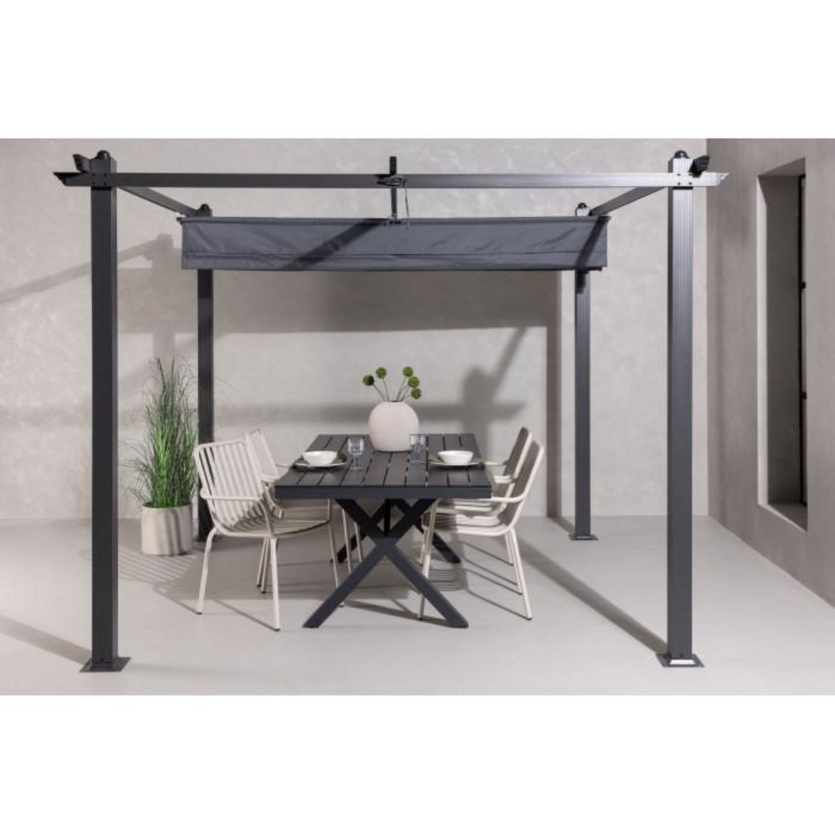 Paris Prix Pergola Avec Toit  Lazio  295cm Gris Foncé