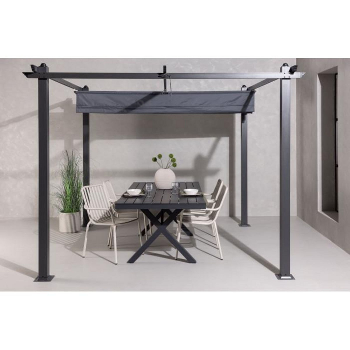Paris Prix Pergola Avec Toit  Lazio  295cm Gris Foncé