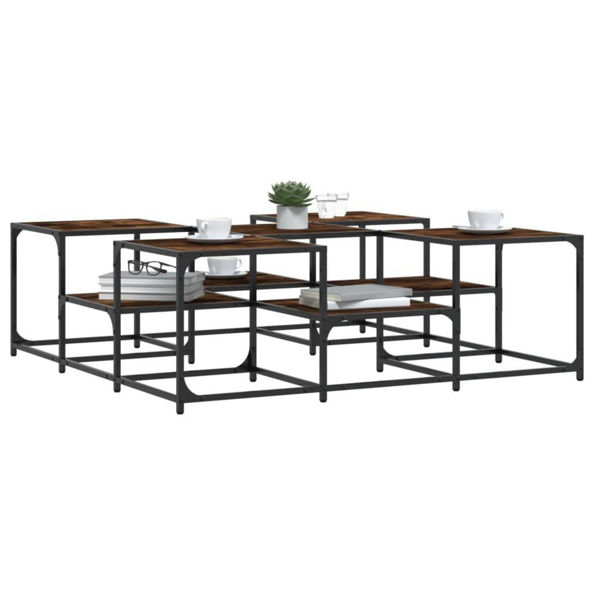 VIDAXL Table basse chene fume 121x121x40 cm bois d'ingenierie