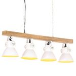 VIDAXL Plafonnier industriel Blanc E27 Bois de manguier