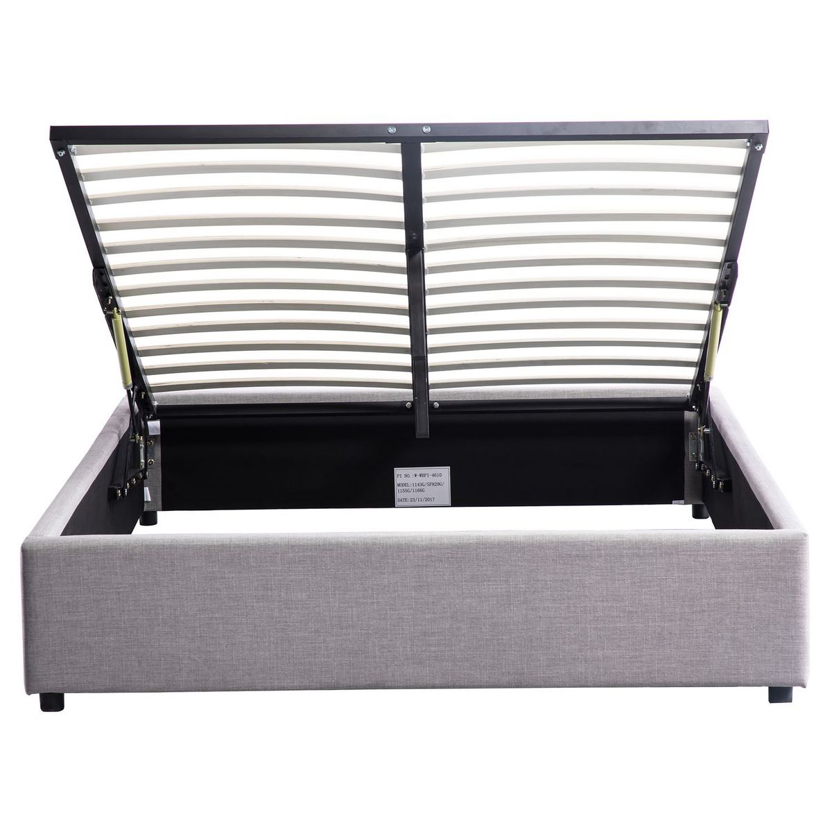 Lit coffre tissu avec sommier relevable 160x200 cm LEO