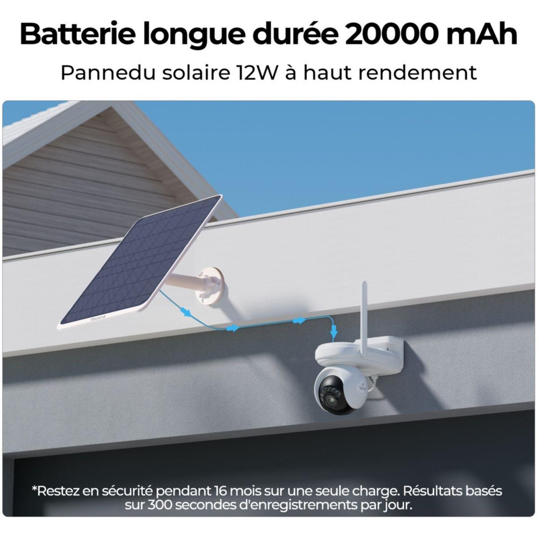 Voir la diapositive 5 : REOLINK Caméra de surveillance b660 + panneau solaire blanc