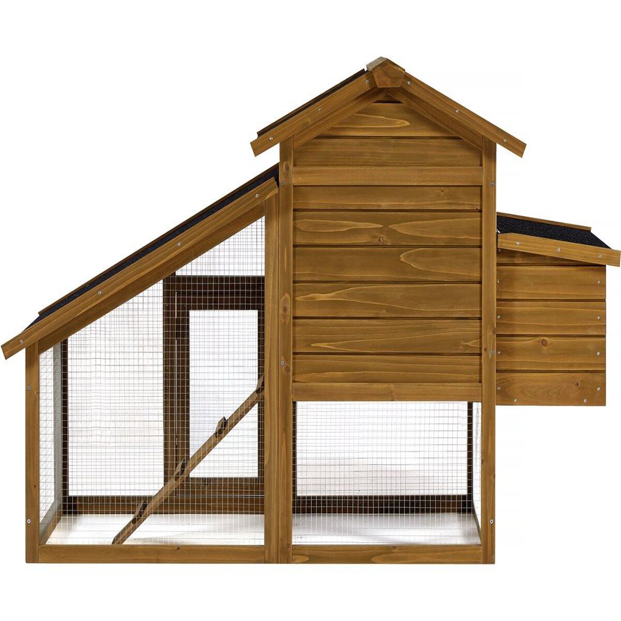 Voir la diapositive 4 : Habitat et Jardin Poulailler avec pondoir en bois  Clochette  - Marron