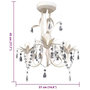 Voir la diapositive 6 : VIDAXL Lustre suspendu a cristaux Blanc elegant