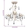 Voir la diapositive 6 : VIDAXL Lustre suspendu a cristaux Blanc elegant