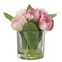 Paris Prix Fleur Artificielle & Vase  Tulipes  19cm Rose