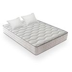 DAGOSTINO HOME Matelas Mousse 140x190 + 2 Oreillers 60x60 - Côté Été/hiver - H25 Cm. Coloris disponibles : Blanc