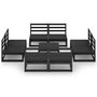 Voir la diapositive 3 : VIDAXL Salon de jardin 9 pcs noir bois de pin massif