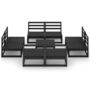Voir la diapositive 3 : VIDAXL Salon de jardin 9 pcs noir bois de pin massif