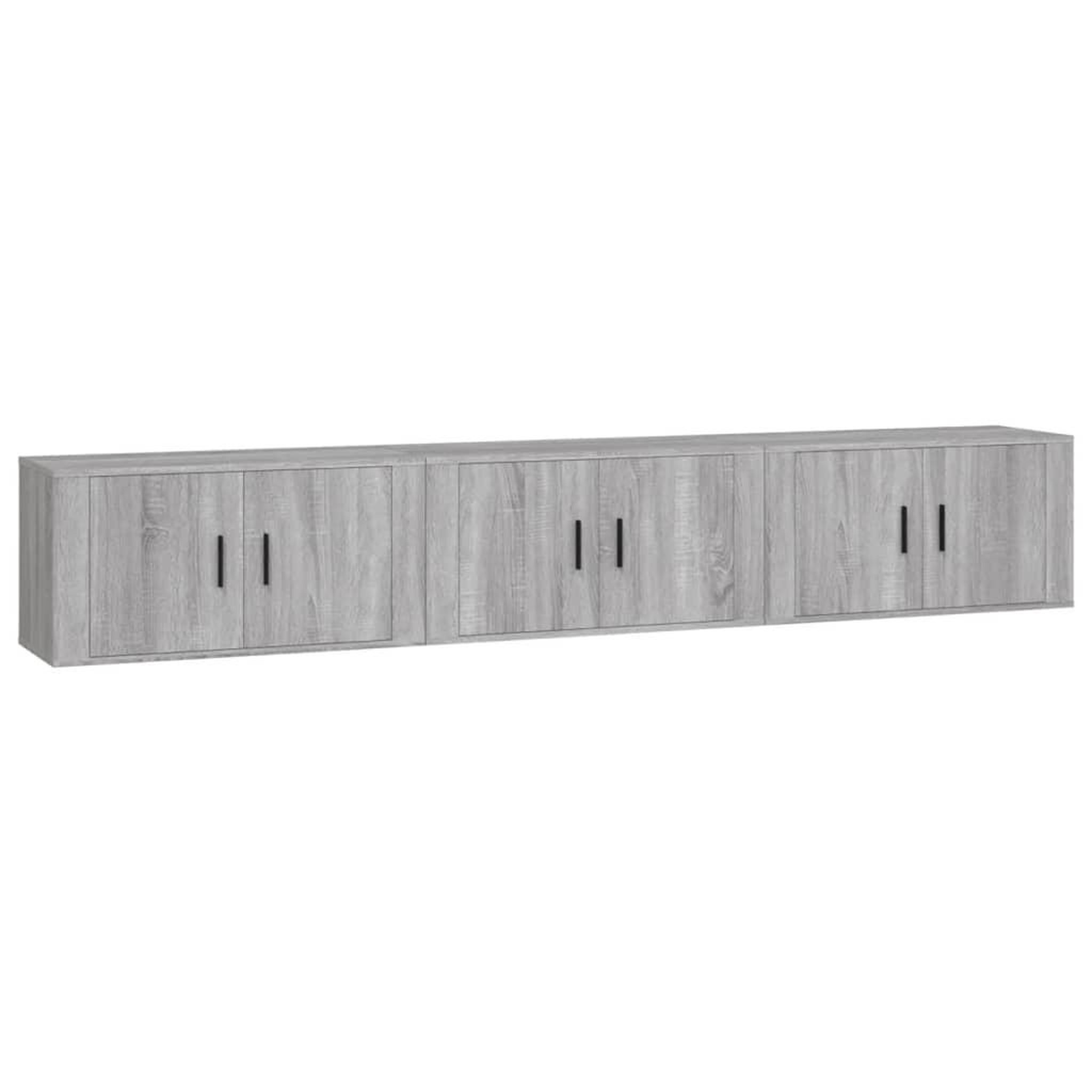 Voir la diapositive 2 : VIDAXL Meubles TV muraux 3 pcs sonoma gris 80x34,5x40 cm