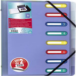 EXACOMPTA Lot de 2 trieurs 24.5x31.5cm - 8 positions - coloris assortis