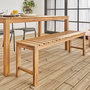 Voir la diapositive 2 : SWEEEK Banc 2 - 3 places en acacia du Vietnam. bois clair. intérieur / extérieur. 140cm