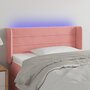 Voir la diapositive 1 : VIDAXL Tete de lit a LED Rose 83x16x78/88 cm Velours