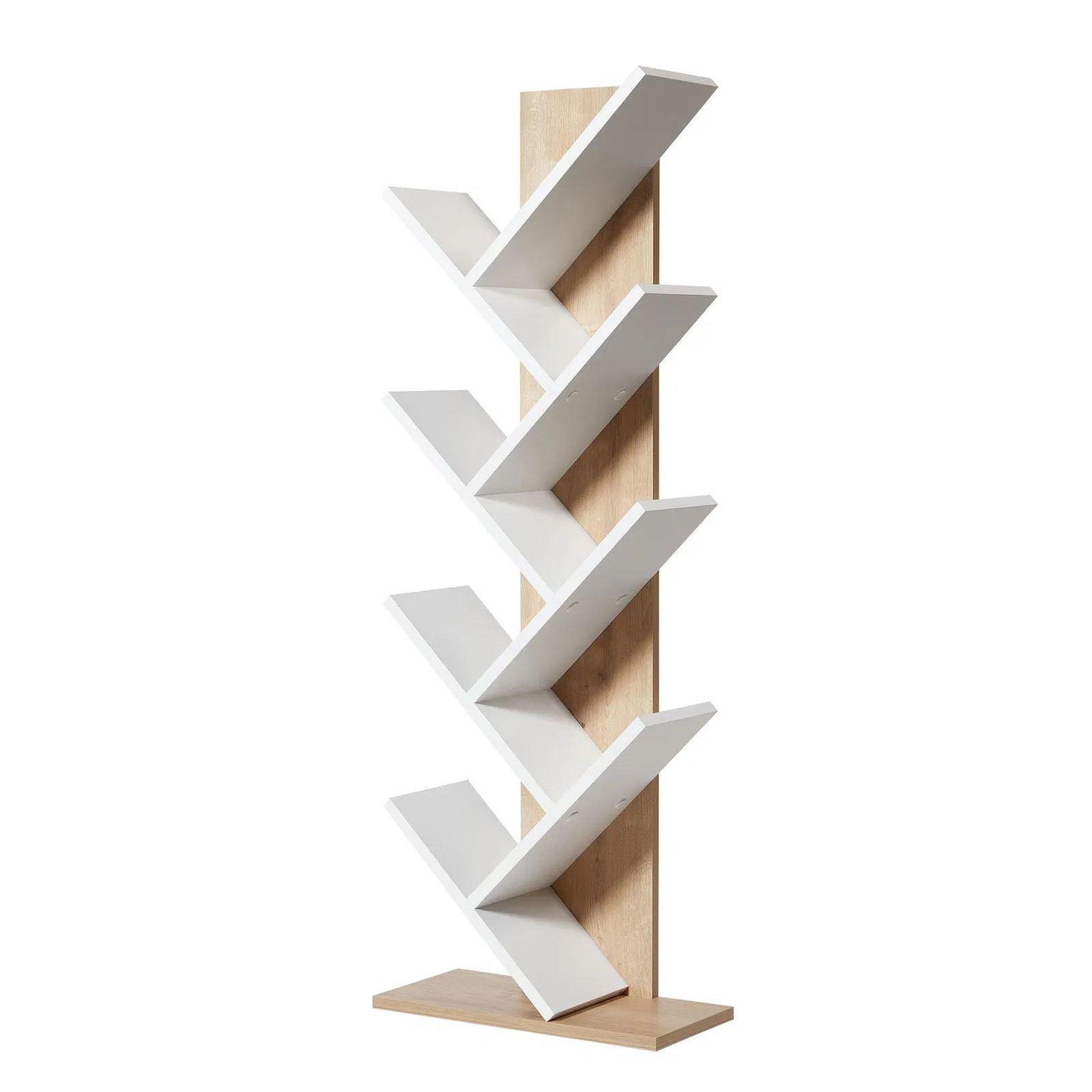 Voir la diapositive 4 : Habitat et Jardin Bibliothèque en bois  tuval 066  - 46 x 22 x 129 cm - chêne, blanc